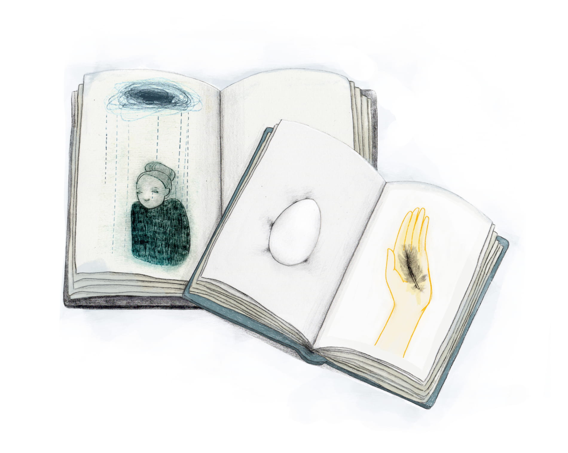 Rouwprocessen_De talen van rouw_illustratie_vprogids_irma van osch Rouwprocessen_De talen van rouw_illustratie_vprogids_irma van osch
